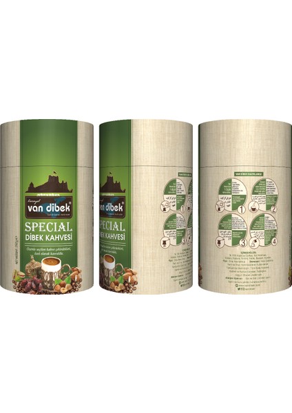 Van Dibek Special (Fıstık Fındık Badem ve HURMALI)250 gr Silindir Kutu Kahvesi