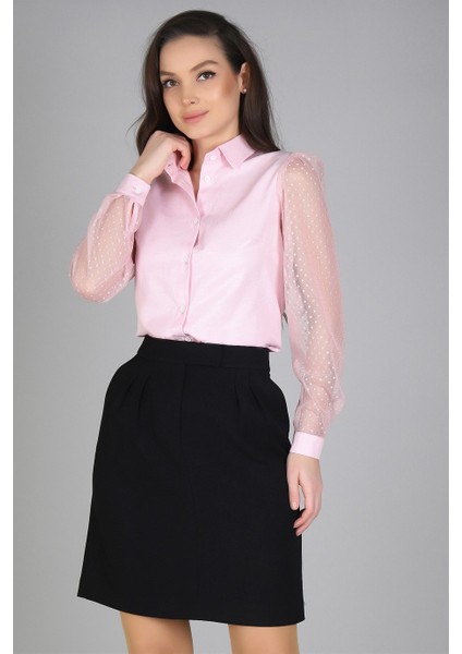 Sweetness Kadın Pembe Kolları Tül Gömlek fiyatları