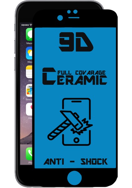 Apple iPhone 6s Tam Kaplayan Seramik Nano Esnek Ekran Koruyucu Siyah
