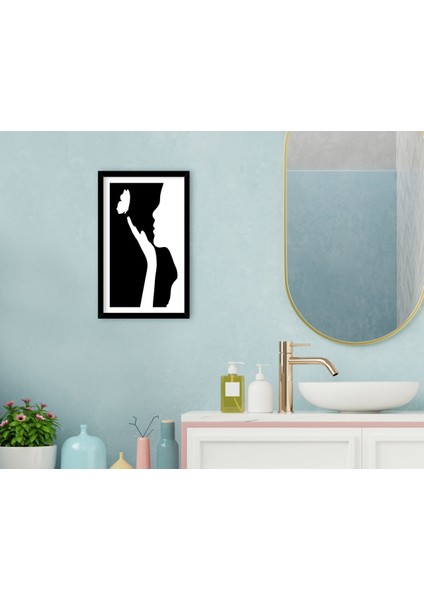 Gift Banyo Dekoratif Ahşap Siyah Çerçeveli Tablo-4