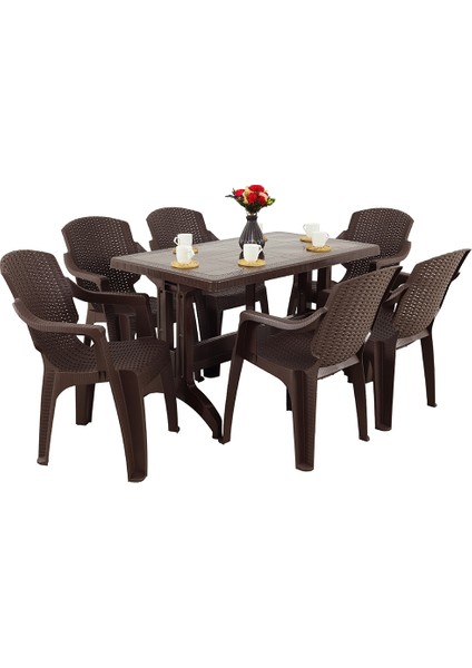 Fiesta 6+1 Masa Takımı 70x120 cm Masa,fiesta Koltuk Ile