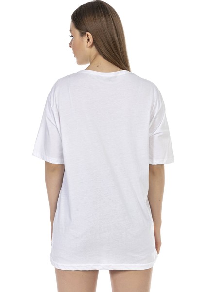 Kadın Oversize Moon & Sun Baskılı Tshirt fırsatları