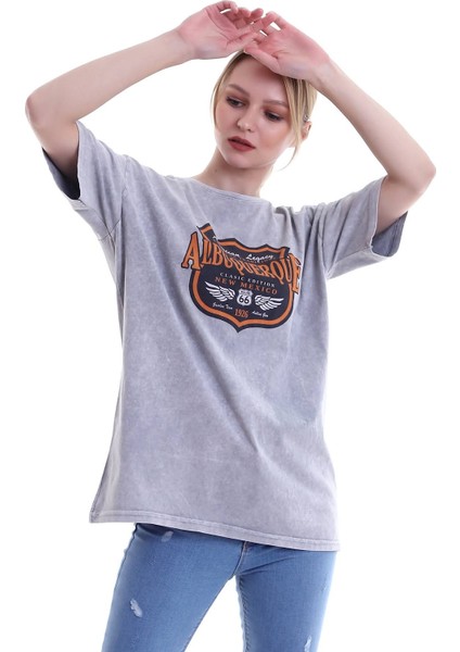 Kadın Oversize Albuquerque Baskılı Tshirt modelleri