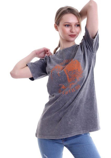 Kadın Oversize Antwerp Belgium Baskılı Tshirt fırsatları