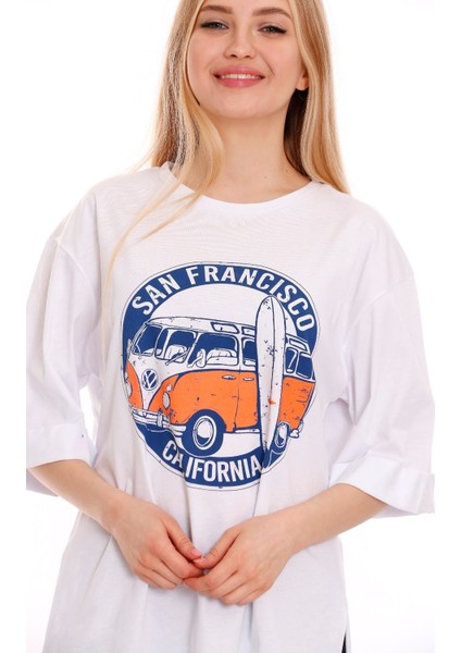 Kadın Oversize San Francisco Baskılı Tshirt