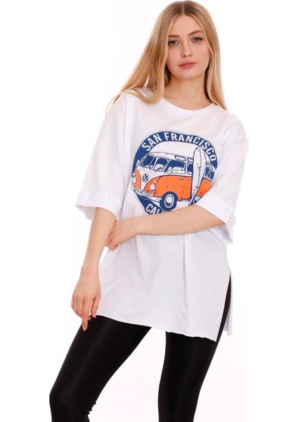 Kadın Oversize San Francisco Baskılı Tshirt fiyatları