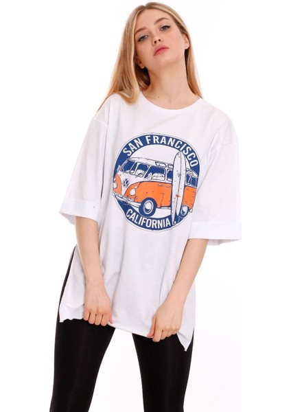 Kadın Oversize San Francisco Baskılı Tshirt modelleri