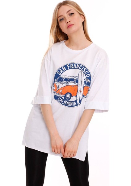 Kadın Oversize San Francisco Baskılı Tshirt fırsatları