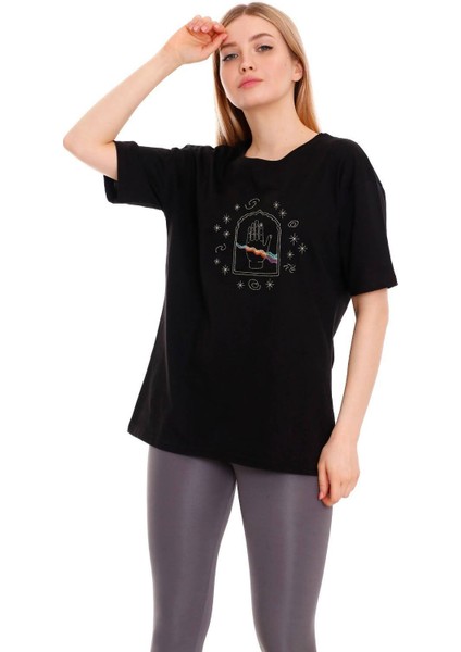 Kadın Oversize Hand Baskılı Tshirt fiyatları