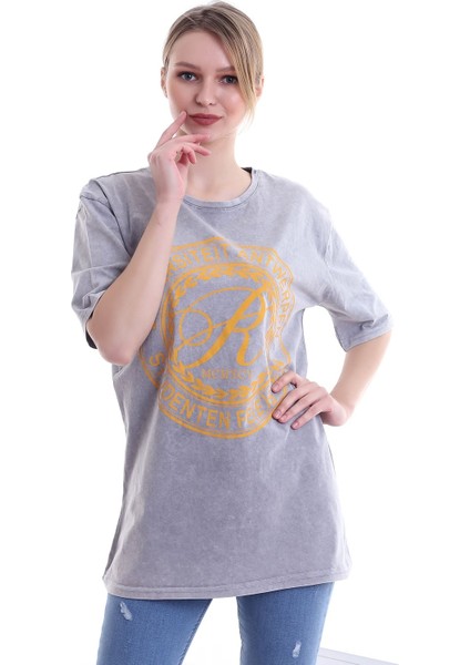 Kadın Oversize Universiteit Antwerpen Baskılı Tshirt fiyatları