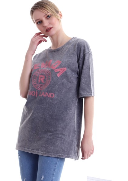 Kadın Oversize Nevada Baskılı Tshirt fiyatları