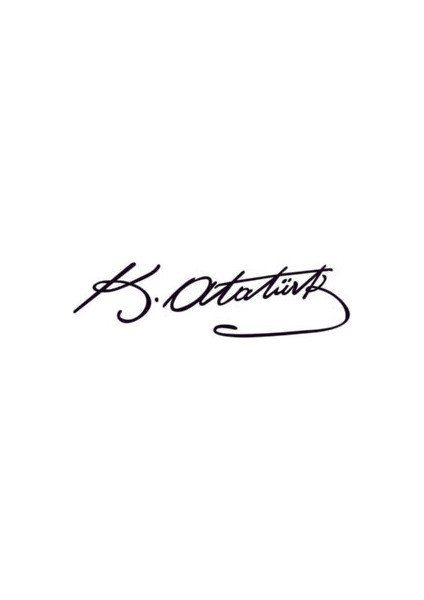 Sticker Master Kemal Atatürk Imzası Araba Oto Etiket Motor Pc Laptop 20 cm Siyah