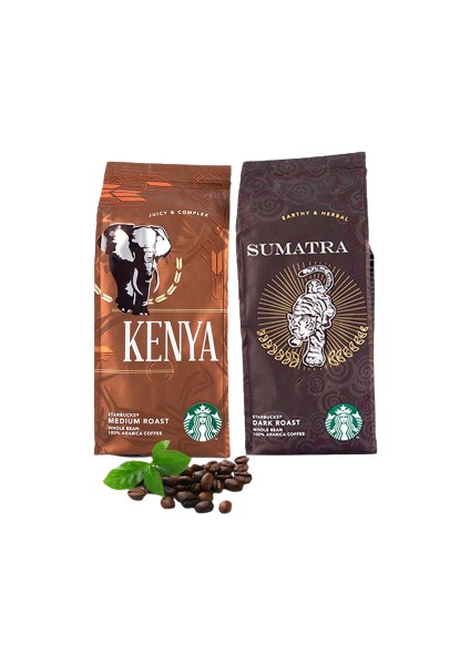 Düvenci Toptan Starbucks Sumatra ve Kenya Çekirdek Kahve 250 gr 2 Li