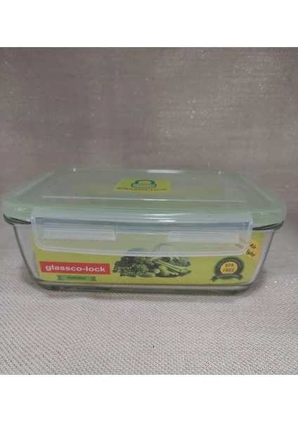 Cam Yeşil Saklama Kabı 1220 cc. 21 x 15 cm.