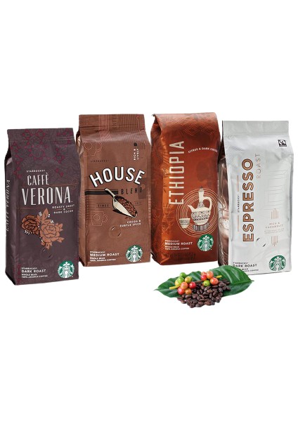 House Blend, Ethiopia, Verona, Espresso Çekirdek Kahve 250 gr 4' Lü Set