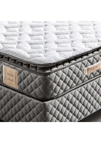 Yaylı Yatak, Stella Pedli Çift Kişilik Yatak - Açık Gri modelleri