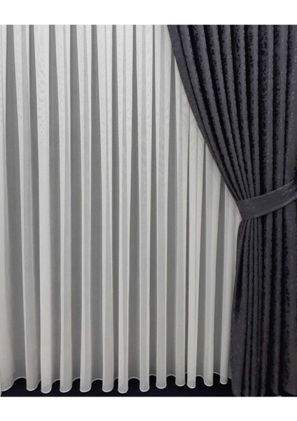 Keten Titi Ince Yağmur Desenli 1-3 Sık Pileli Tül Perde 150 x 200 cm
