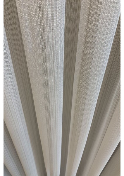 Ince Çizgi Desenli Etekleri Kurşunlu 1-2,5 Normal Pileli Tül Perde 450 x 260 cm