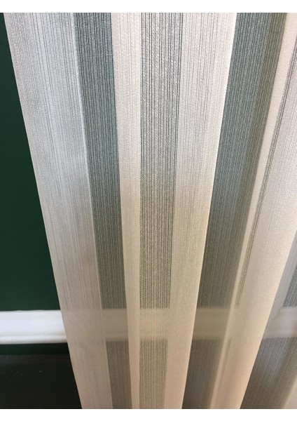 Ince Çizgi Desenli Etekleri Kurşunlu 1-2,5 Normal Pileli Tül Perde 450 x 260 cm