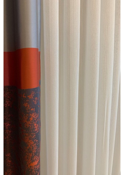 Ince Çizgi Desenli Etekleri Kurşunlu 1-3 Sık Pileli Tül Perde 100 x 260 cm fiyatları