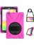 Samsung Galaxy Tab A 10.1 T510 Kılıf T515 T517 Defender Standlı Askılı Tank Zırhlı Case Pembe 2