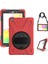 Samsung Galaxy Tab A 8.0 T290 T295 T297 Kılıf Defender Standlı Askılı Tank Zırhlı Case Kırmızı 2