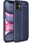 Apple iPhone 12 6.1'' Deri Görünümlü Silikon Lacivert 1