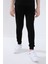Siyah Erkek Çocuk Jogger Fermuarlı Cep Standart Kalıp Manşetli Eşofman Alt - 64042 2