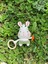 Sevimli Tavşan Amigurumi Çıngırak Krem Rengi 1