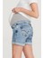 Hamile Şort Likralı Recyle Denim Likralı Mavi 1063 3