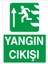 Yangın Çıkışı Yukarı Ok Ikaz Levhası 1