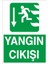Yangın Çıkışı Aşağı Ok Ikaz Levhası 1