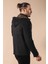 Erkek Kapüşonlu Kol Fermuarlı Slim Fit Kaban 3