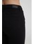 JUDY Siyah Yüksek Bel Dizi Kesikli Skinny Fit Jean Pantolon C 4521-012 4