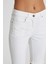 Beyaz Orta Bel Biker Jean Şort C 4534-019 5