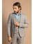 Erkek Slim Fit Ekose Kruvaze Yelekli Takım Elbise 1