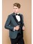 Erkek Çıkma Yaka Garnili Yelekli Slim Fit Damatlık 1