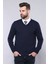 Erkek Desensiz V Yaka Slim Fit Triko 1