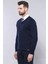 Erkek Desensiz V Yaka Slim Fit Triko 2