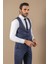 Erkek Slim Fit Desenli Kruvaze Yelek Set 2