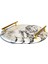 Lux & Marble Ring - Beyaz Mermer Yuvarlak Tepsi 2
