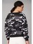 Sweetness Kadın Kamuflaj Desenli Önü Bağcıklı Oversize Sweatshirt 4