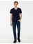 Erkek Lacivert Slim Fit Basic V Yaka Tişört 50239846-VR033 4