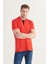 Avva Erkek Kırmızı Polo Yaka Altı Baskılı Düz T-Shirt A11Y1078