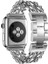 Apple Watch 44MM Uyumlu Zincir Desenli Metal Kordon Gümüş 2