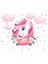 Çocuk Odası Pembe Çiçekler Içinde Sevimli Unicorn 3