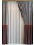 Ince Çizgi Desenli Etekleri Kurşunlu 1-3 Sık Pileli Tül Perde 150 x 200 cm 1