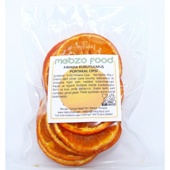 Mebzo Food Fırında Kurutulmuş Portakal Cipsi 2 x 60GR