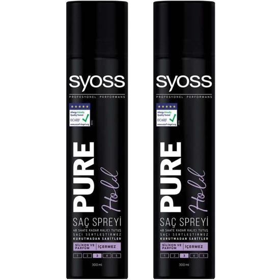 Syoss Pure Hold Saç Spreyi 400 Ml X 2 Adet