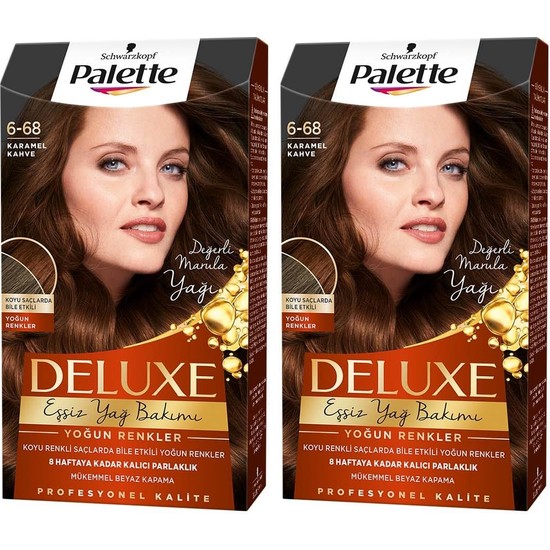 Palette Deluxe Yoğun Renkler 6-68 Karamel Kahve X 2 Adet Saç Boyası